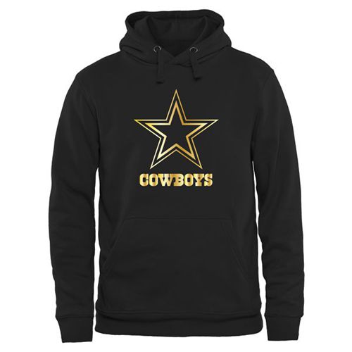 Men's Dallas Cowboys Pro Line Black Gold Collection Pullover Hoodie - Click Image to Close